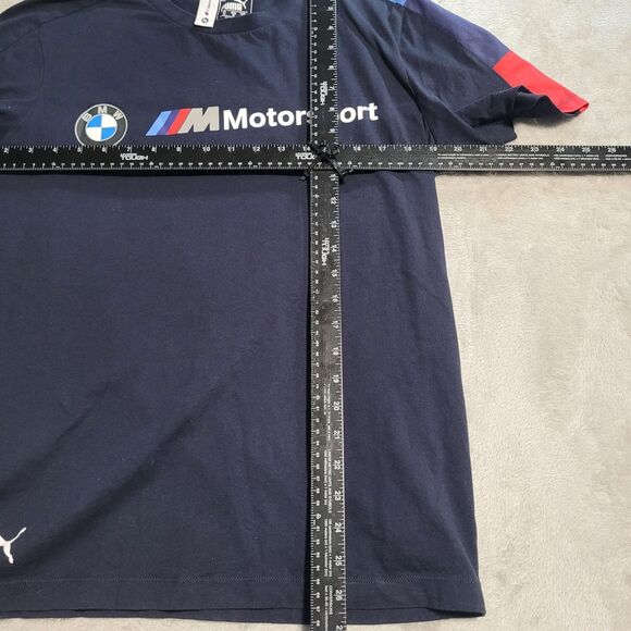 Puma BMW M Motorsport Shirt Mens Medium Blue Graphic Racing Short Sleeve - Picture 7 of 10